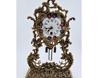 Vintage Germany Globe Decorative Clock With Porcelain Face