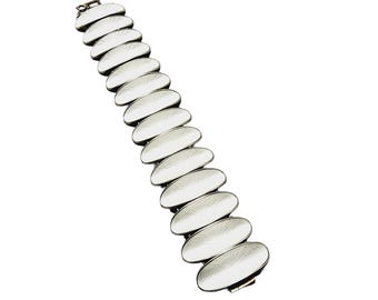 Vintage 60s Willy Winaess For David Anderson Norway Sterling Guilloche Bracelet