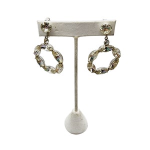 Brincos de argolas de strass lindos vintage (A1449)