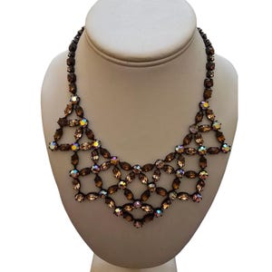 Vintage Unsigned Regency Bib Rhinestone Necklace (A8704)