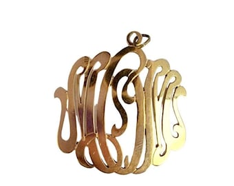Estate 14 kt Gold Scrolly Initial Pendant (A5536)