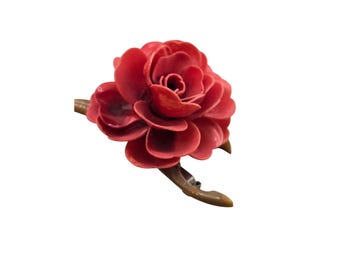 Vintage Early Plastic Flower Brooch (A8001)