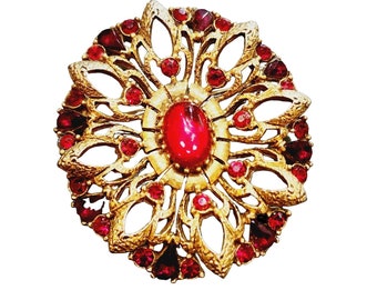 Vintage Signed Florenza Glass Brooch (A4418)