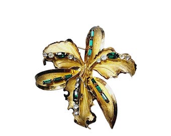 Vintage Bond-Boyd Sterling Stylized Orchid Brooch (A1685)