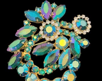 Vintage Spectacular Unsigned Super Sparkly Rhinestone Brooch (A5707)