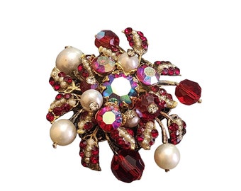 Vintage Signed Vendome Crystal Rhinestone Brooch (A3736)