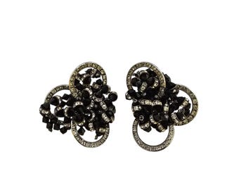 Vintage Crystal and Rhinestone Clip Earrings (A9180)