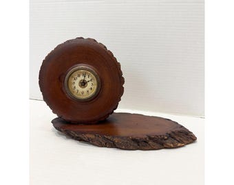 Vintage Wooden Wood Carved Mantel Clock