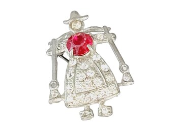 Vintage 1930s Attributed to Dujay Jill Water Carrier Pot Metal Brooch (A608)