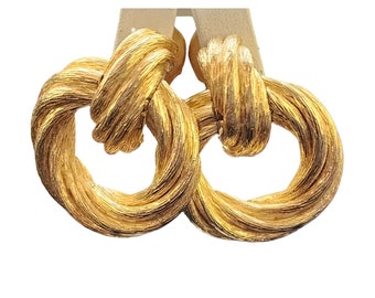 Vintage Designer Quality Twisted Hoop Clip Earrings (A4091)