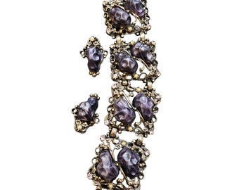 Vintage Selro Wide Bracelet Earrings Set (A2090)