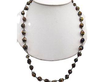 Vintage Millefiori Glass Beaded Necklace (A5064)