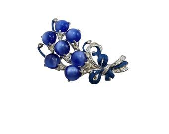 Vintage Unsigned Coro Moonglow Enameled Brooch (A8492)