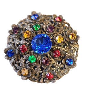 Vintage Tsjechische broche met juwelen (A900)