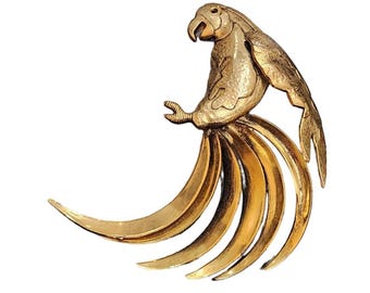 Vintage Highly Detailed Parrot Brooch Signed Daniele Paris (A2505)