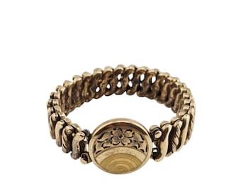 Vintage Unique Carmen Floral Swirled Circle Expansion Sweetheart Bracelet