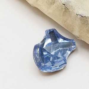 Vintage Czechoslovakian glass 18 ×13 blue glass sheiled shaped cabachon