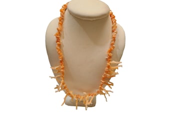 Vintage Light Pink Branch C.O.R.A.L Necklace (A4165)
