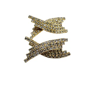 Vintage 80s Rhinestone X Earrings (A1232)