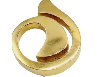 Steve Vaubel Designs 18k Yellow Gold Vermeil Vintage Modern 1988 Brooch Pin