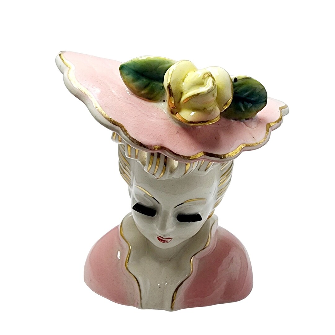Vintage Porcelain Lady Head Vase A5028 Etsy