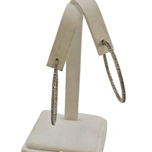 Vintage Marked 925 Sterling Silber Zirkonia Creolen (A7741)