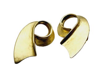 Vintage Signed F.O. Inc 80s Abstract Earrings (A1555)
