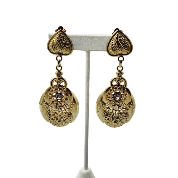 Vintage 80s Huge Runway Couture Dangle Earrings (… - image 1