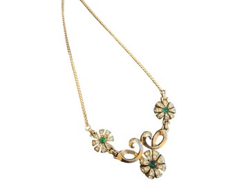 Vintage Lustern Signed Rhinestone Necklace (A2589)