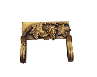Antique Unusual Early Brass Hook Style Wall Pin With Pat # (A3793)
