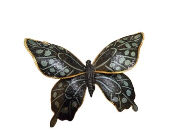 Vintage Enameled 2 Tone Butterfly Brooch (A8718)
