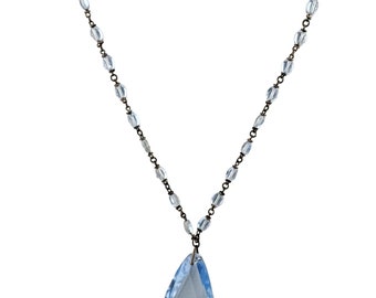 Antique Art Deco Signed Czechoslovakia Glass Necklace (A3322)