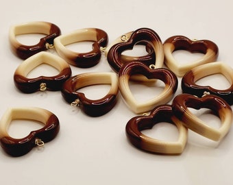 1950s Western Germany plastic heart charms 20 in a bag