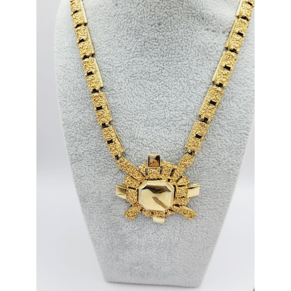 Vintage Gold Tone Statement Necklace (A277) - image 1