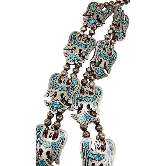 Signed Platero Navajo Old Pawn Sterling Turquoise Brooch, Vintage 70s, 7.7 Grams main image 0