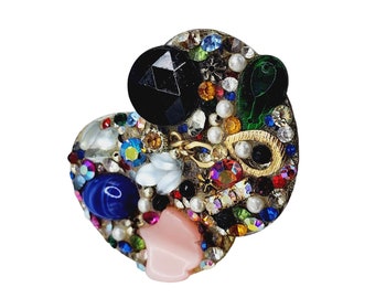 Vintage 90s Artist Signed Artisan Brooch (A1221)
