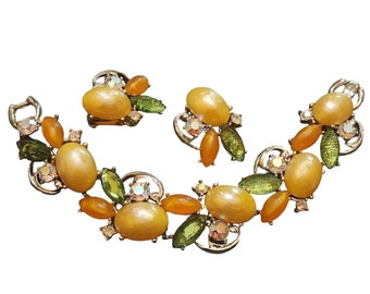 Vintage Fruit Salad Bracelet Earrings Set (A3700)