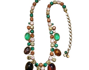 Vintage Unsigned Alice Caviness Rhinestone Necklace (A3425)