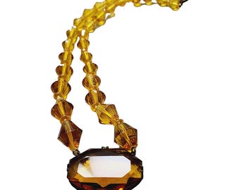 Antique Czech Glass & Crystal Necklace (A1750)