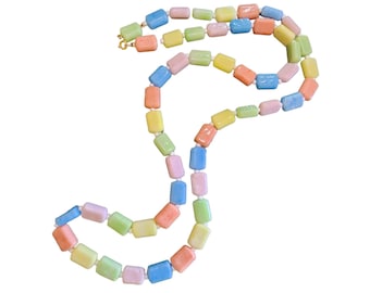 Vintage Bohemian Glass Multicolor Necklace (A1992)