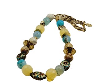 Signed Bee Charming NOS Semi Precious Necklace (A320)