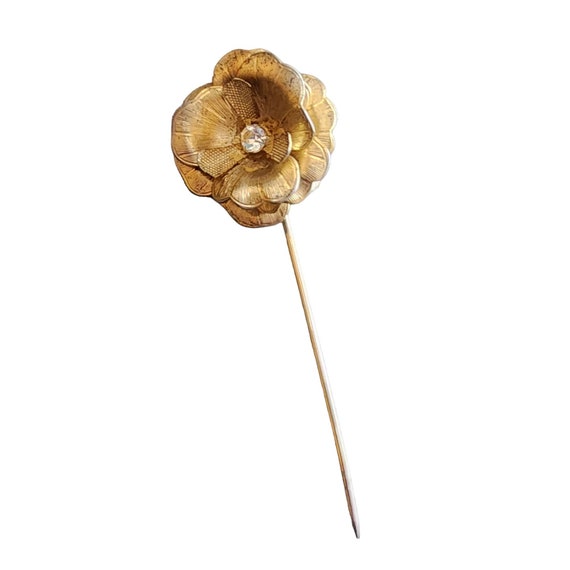Antique Flower Brass Stickpin (A1870)