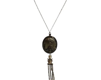 Vintage Brass Egyptian Revival Necklace (A9474)