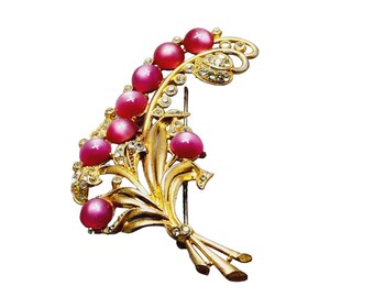 Estate Deco Moonglow Feather Plume Brooch (A1554)