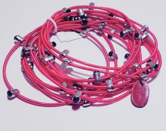 Bee Charming Sugar NY rhinestone piano wire bracelets