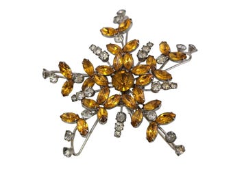 Stunning Well Made Huge Rhinestone Star Brooch (A7639)