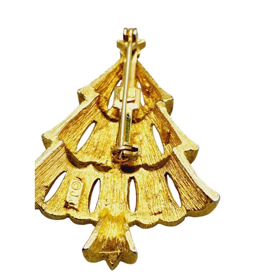 Vintage Signed JJ Christmas Tree Brooch (A1331) - image 3