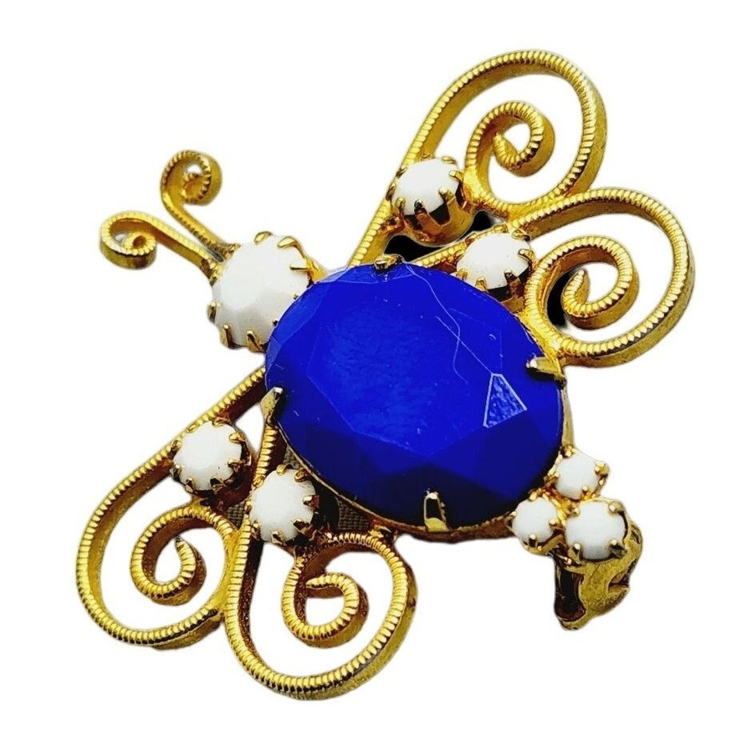 ヴィンテージガラス蝶ブローチ（A936） - Etsy 日本