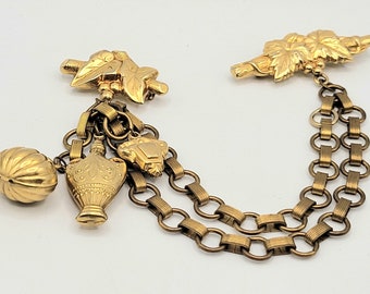 Victorian Gold-Filled Chatelaine Brooch