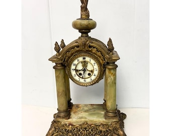 Antique William C. Gilbert French Style Marble Mantel Clock